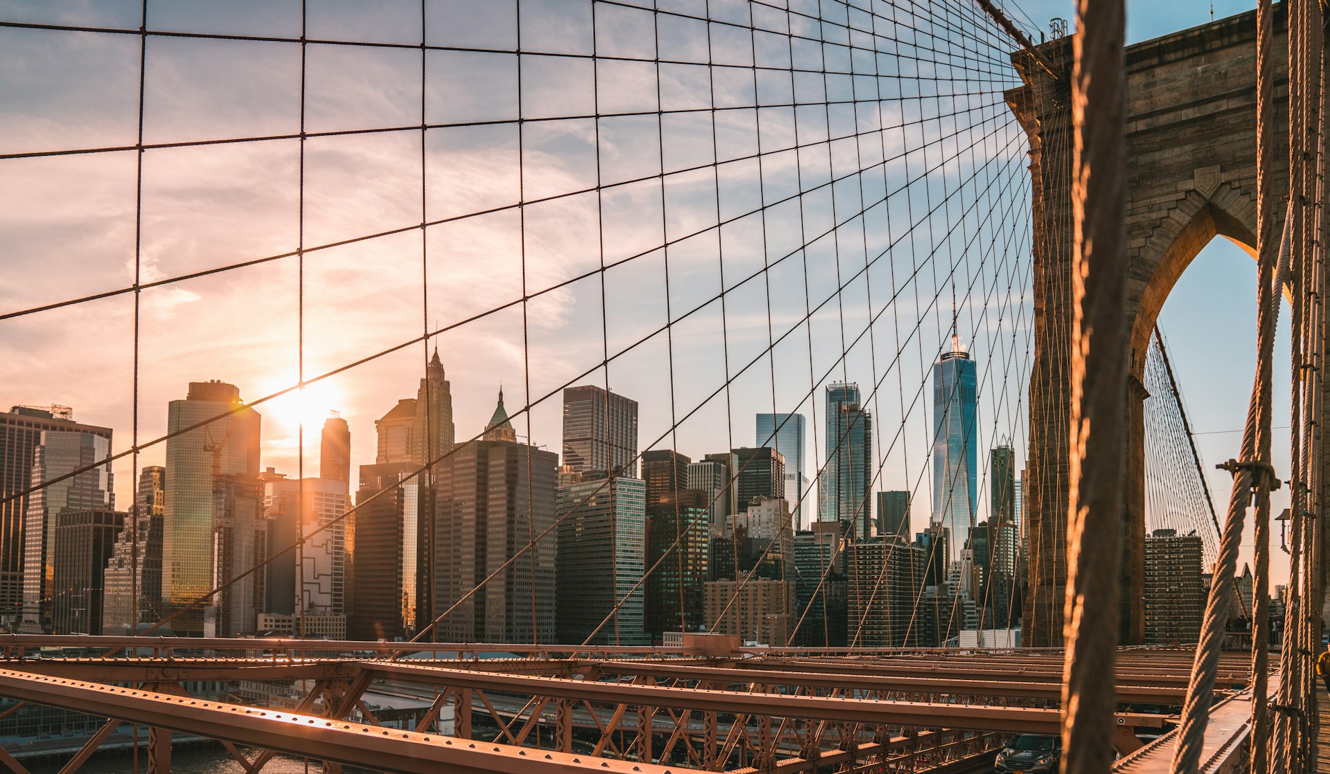 Brooklyn Bridge during golden hour